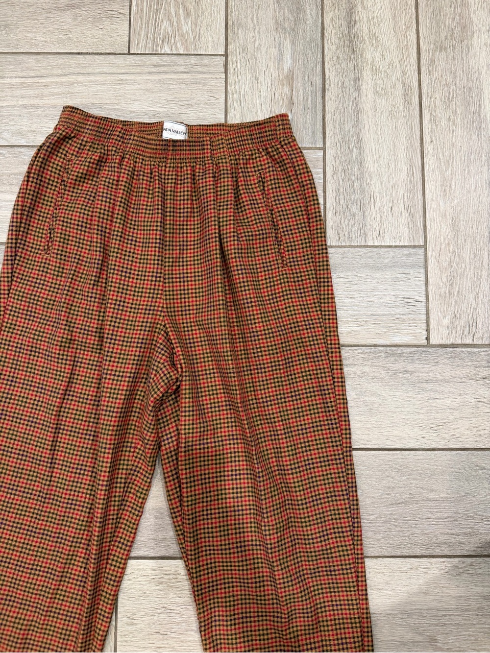 Vintage 90s Napa Valley Pleated Plaid Pants for Women